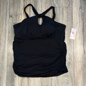 Lands' End Black Tankini Top